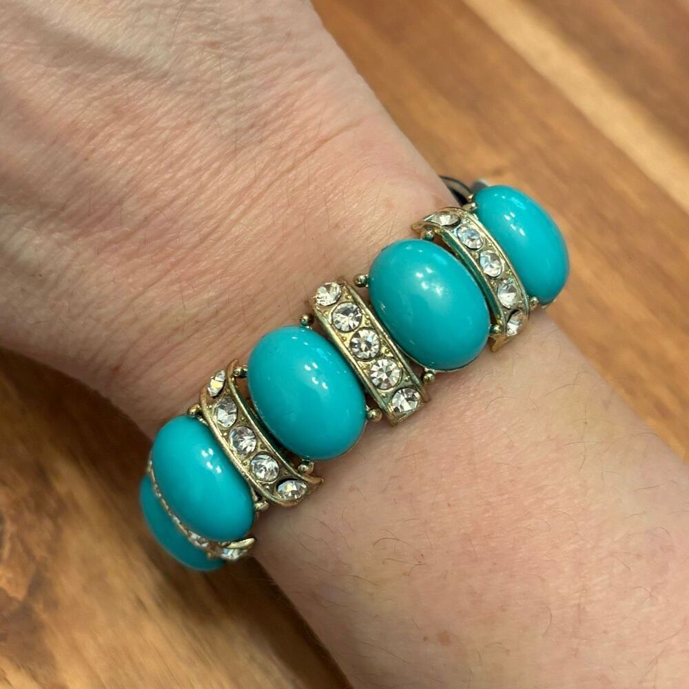 J.Crew Factory | Turquoise Cabochon Stretch Bracelet